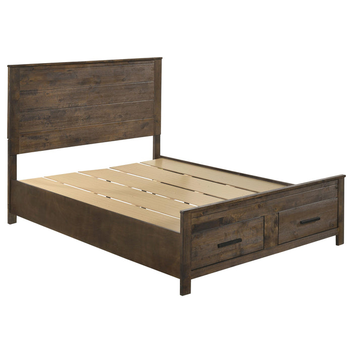 Woodmont Queen Storage Bed Rustic Golden Brown