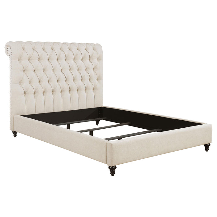 Devon Tufted Upholstered Eastern King Bed Beige
