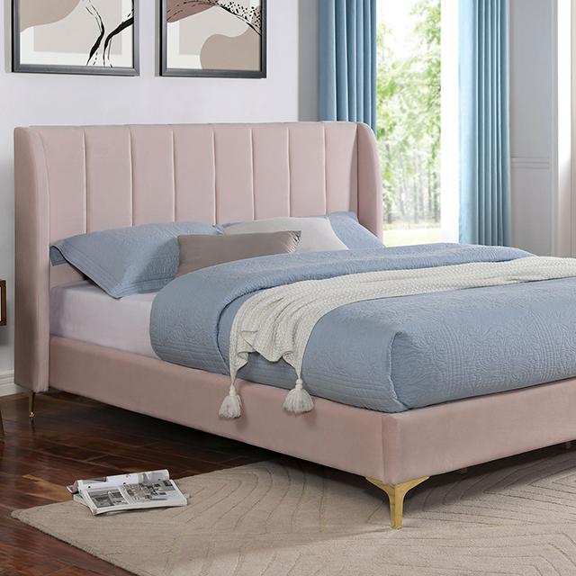 PEARL Queen Bed, Light Pink