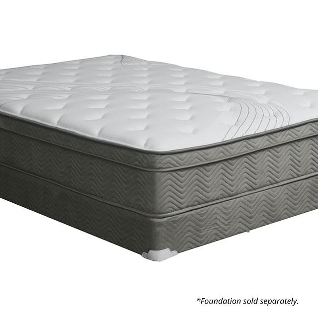 AFTON White/Gray 12" Euro Box Pocket Coil, E.King