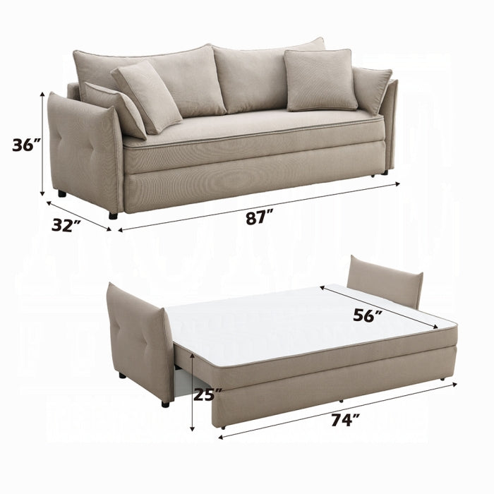 Irina Sofa w/Sleeper (beige)