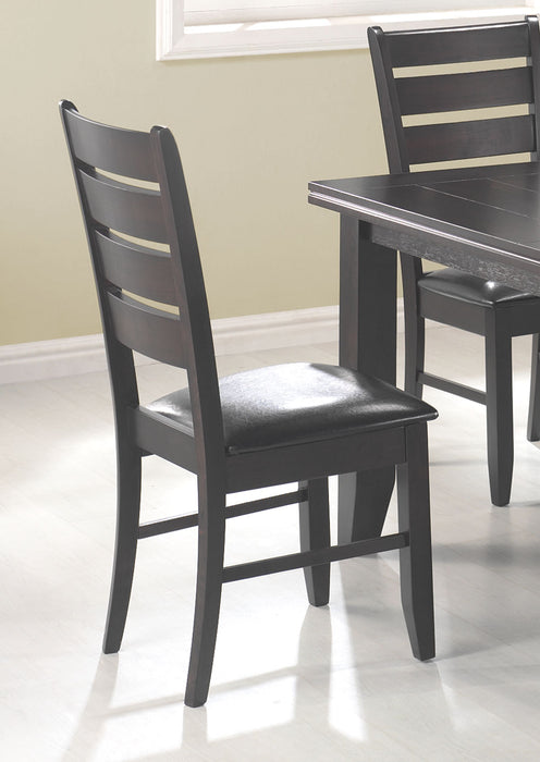 Dalila Ladder Back Side Chairs Cappuccino and Black (Set of 2)