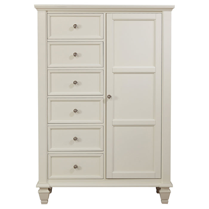 Sandy Beach 8-drawer Door Chest Storage Cream White