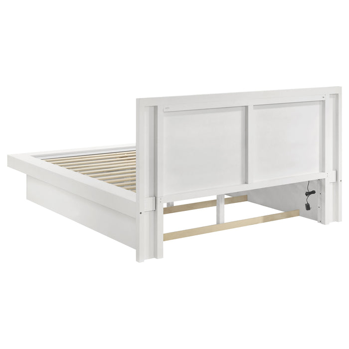 Jessica 5-piece Queen LED Bedroom Set Snow White