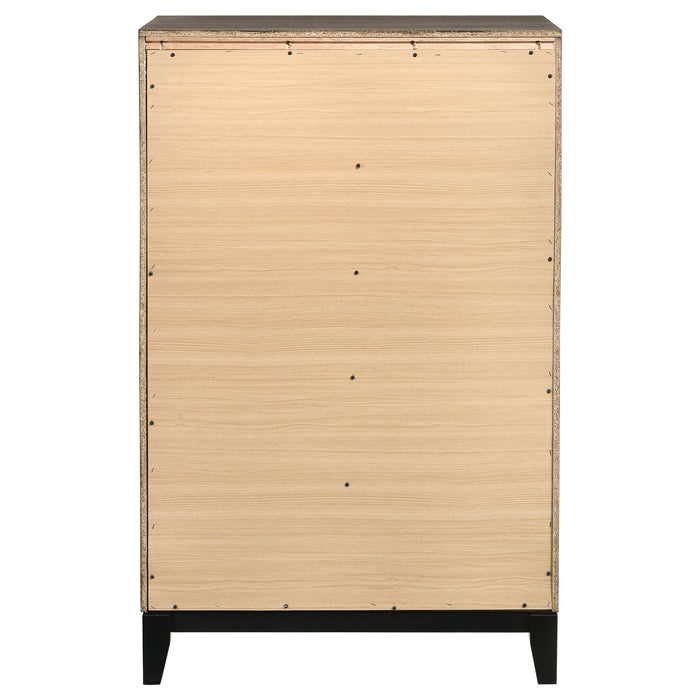 Watson 5-drawer Chest Grey Oak and Black