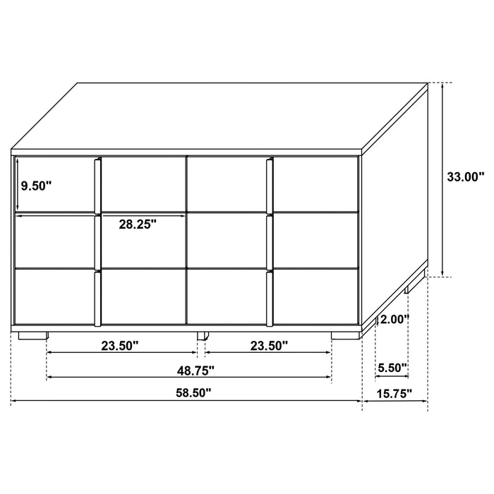 Marceline Bedroom Sets White & Black 4 & 5 Piece