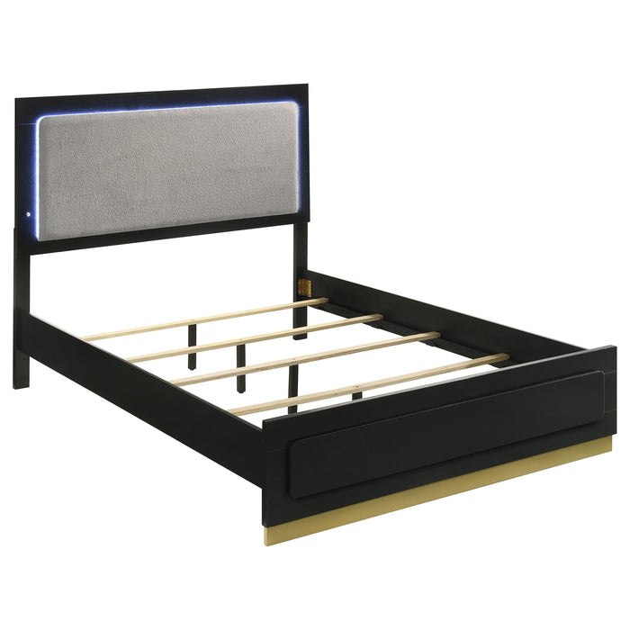 Caraway California King, E.King, & Queen Bed Black & White