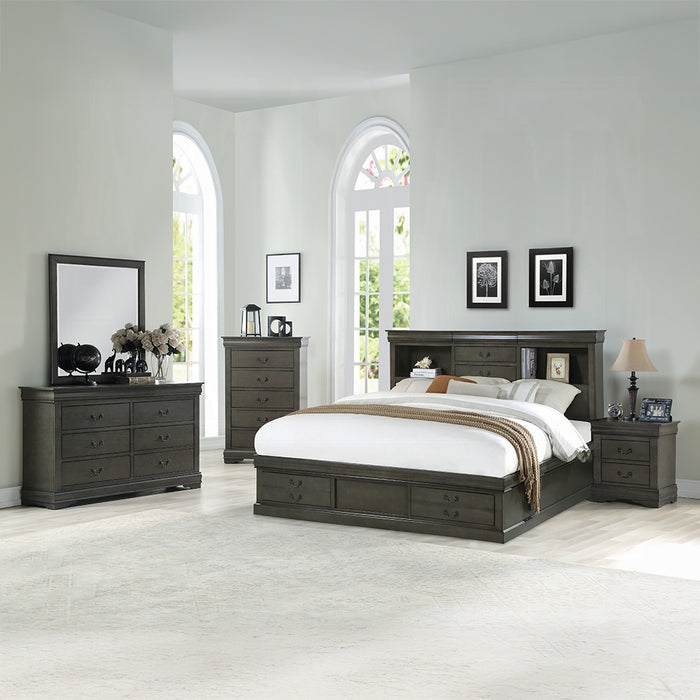Louis Philippe III Queen Bed W/Storage