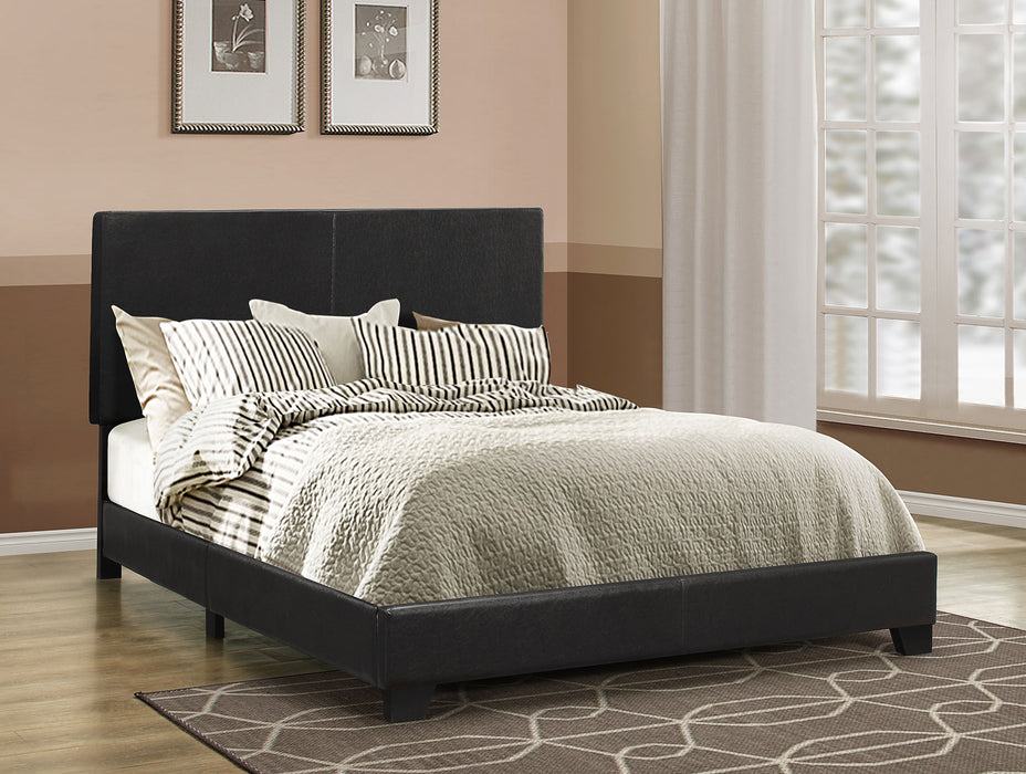 Dorian Upholstered California King, E.King, & Queen Bed Black, Brown, & Grey