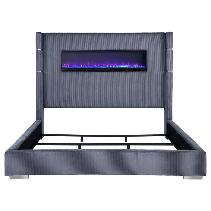 Tisdall California King, E.King & Queen Bed Grey, Black & Queen