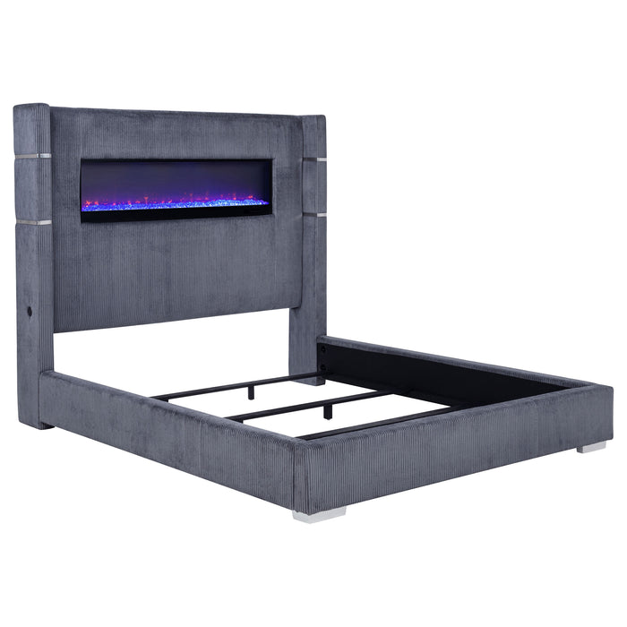 Tisdall California King, E.King & Queen Bed Grey, Black & Queen