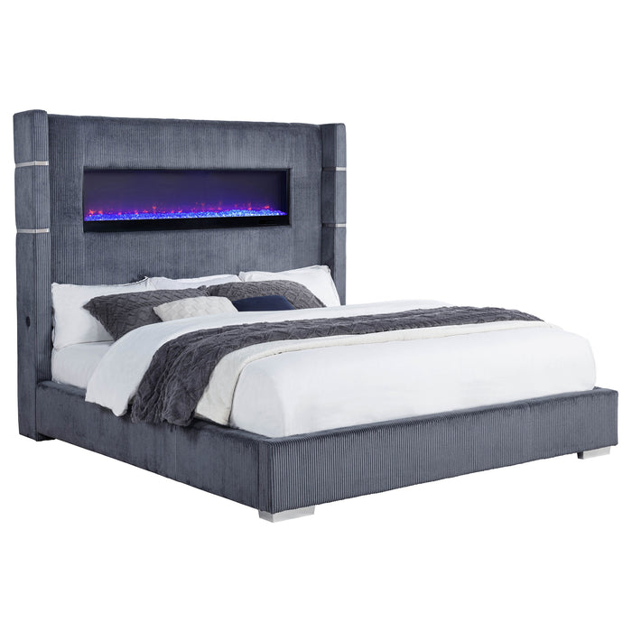 Tisdall California King, E.King & Queen Bed Grey, Black & Queen
