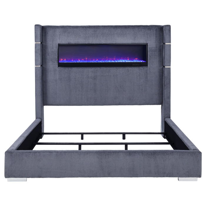 Tisdall California King, E.King & Queen Bed Grey, Black & Queen