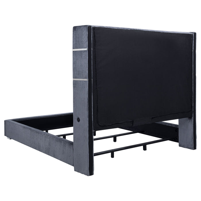 Tisdall California King, E.King & Queen Bed Grey, Black & Queen