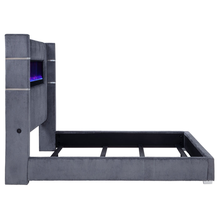 Tisdall California King, E.King & Queen Bed Grey, Black & Queen