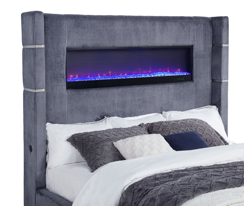 Tisdall California King, E.King & Queen Bed Grey, Black & Queen