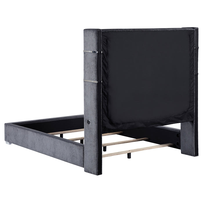 Tisdall California King, E.King & Queen Bed Grey, Black & Queen