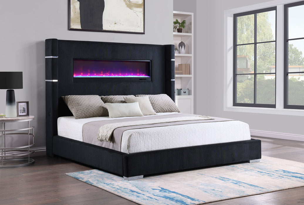 Tisdall California King, E.King & Queen Bed Grey, Black & Queen