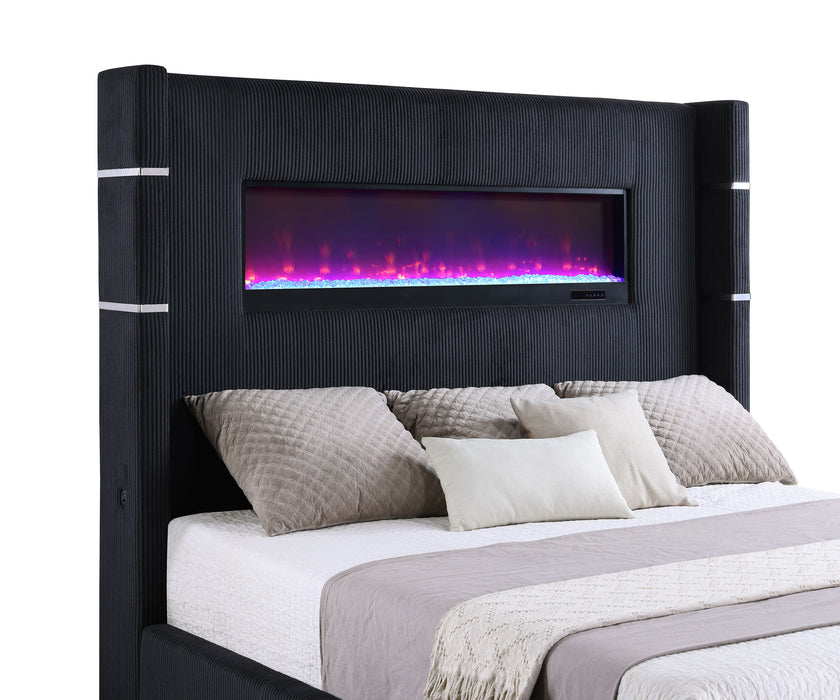 Tisdall California King, E.King & Queen Bed Grey, Black & Queen