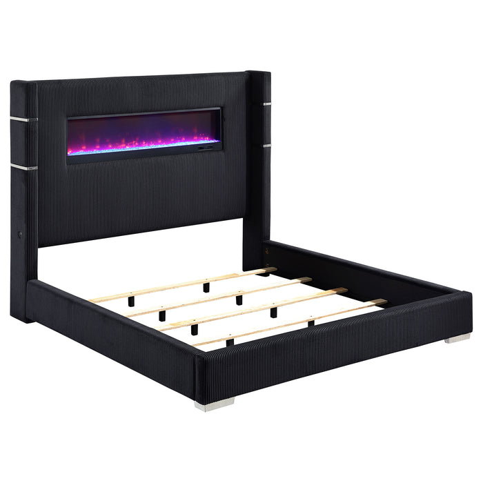Tisdall California King, E.King & Queen Bed Grey, Black & Queen
