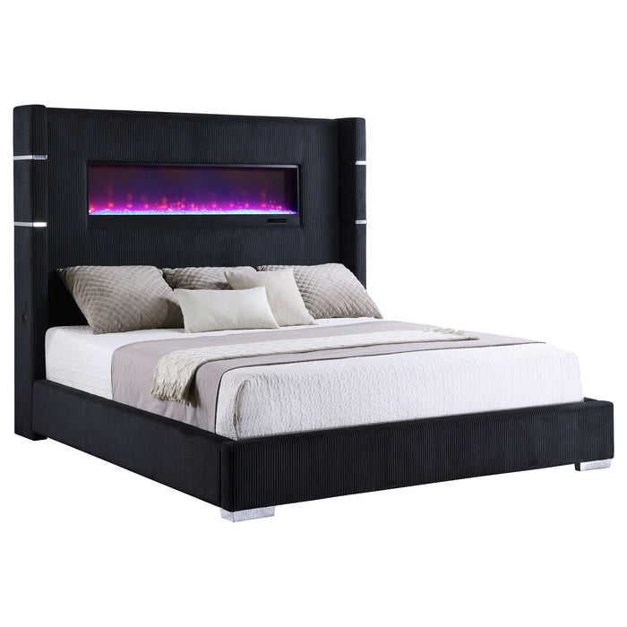 Tisdall California King, E.King & Queen Bed Grey, Black & Queen