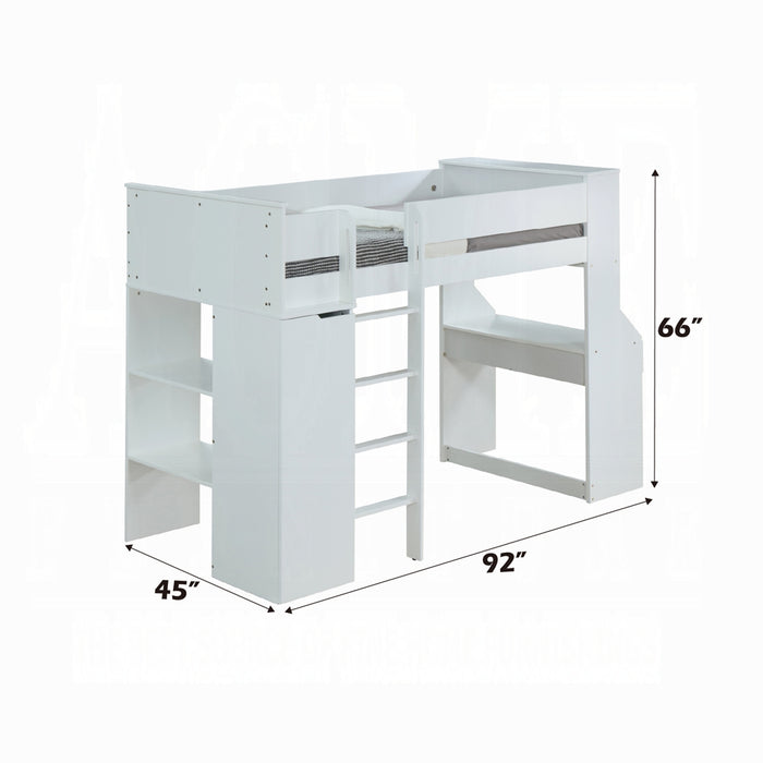 Ragna Twin Loft Bed W/Desk & Wardrobe