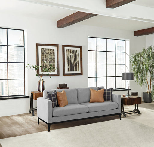 Apperson Upholstered Track Arm Sofa Light Grey - Westco Warehouse Furniture (Los Angelos, CA)