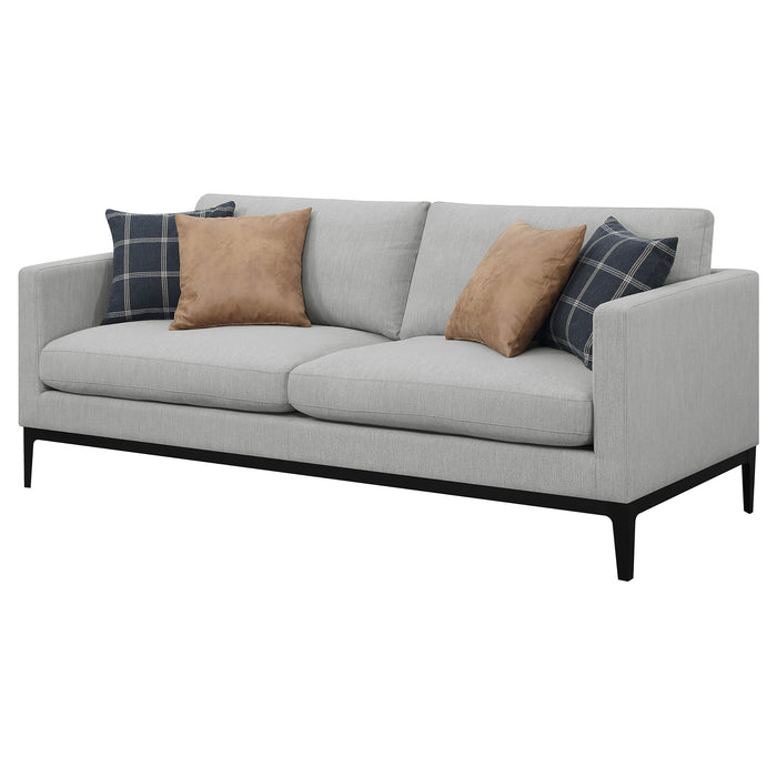 Apperson Upholstered Track Arm Sofa Light Grey - Westco Warehouse Furniture (Los Angelos, CA)