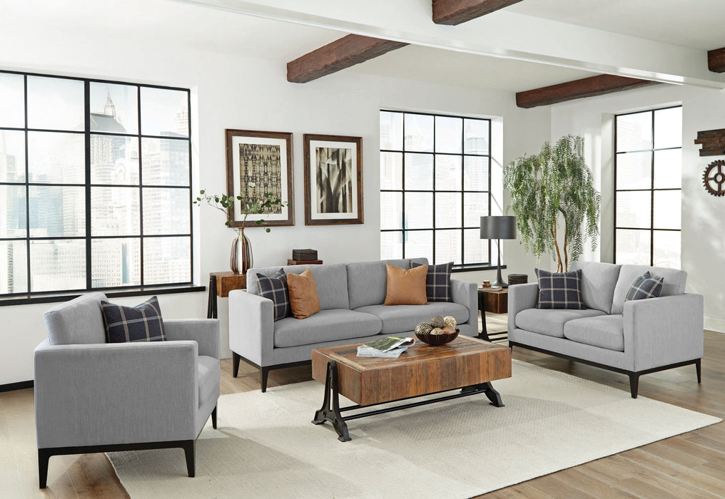 Apperson Upholstered Track Arm Sofa Light Grey - Westco Warehouse Furniture (Los Angelos, CA)