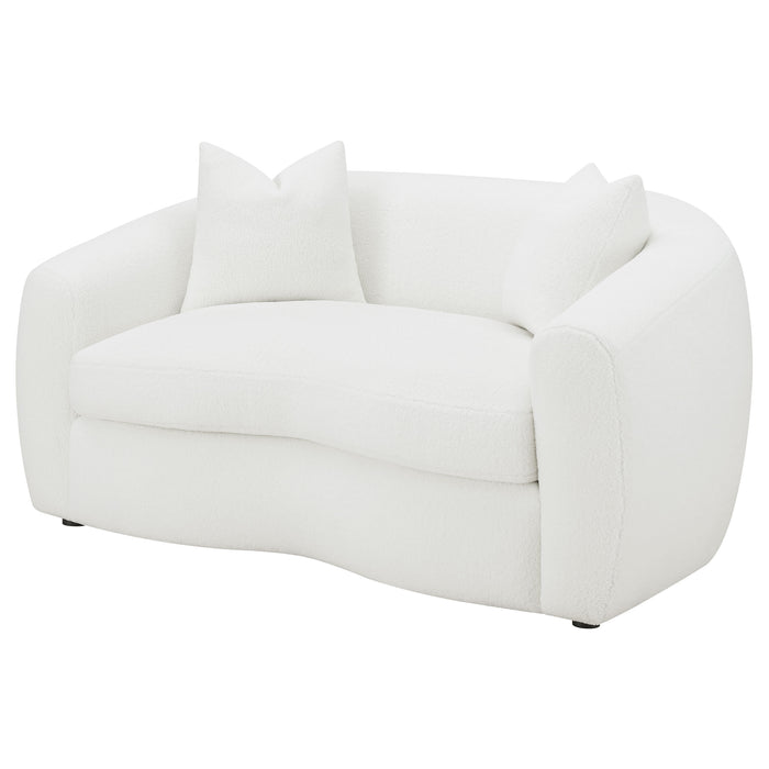 Isabella Upholstered Tight Back Loveseat White