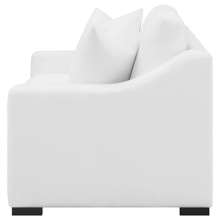 Ashlyn Upholstered Sloped Arms Loveseat White