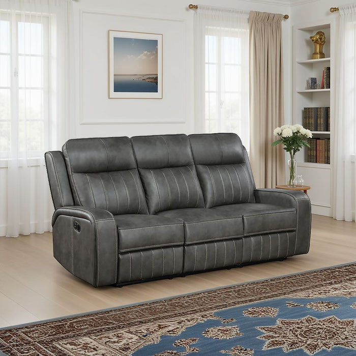 Raelynn Upholstered Track Arm Motion Sofa Grey - Westco Warehouse Furniture (Los Angelos, CA)