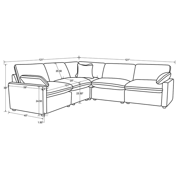 Collins 5-piece Modular Power Reclining Sectional Dark Grey