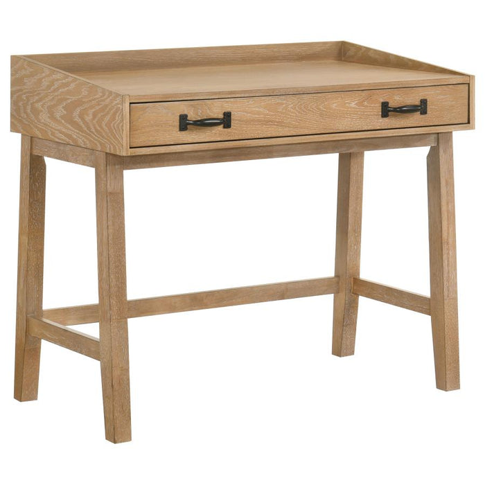 FABIAN 38-INCH COMPUTER DESK WITH KEYBOARD DRAWER DISTRESSED LIGHT BROWN