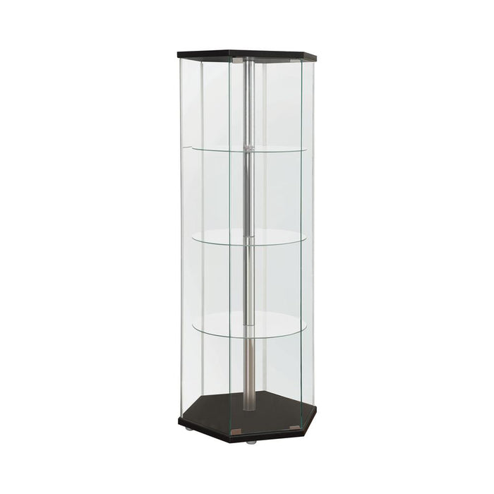 Traditional Glass Hexagon Curio Cabinet