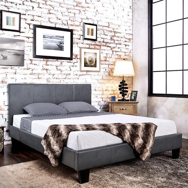 Winn Park Cal.King, E.King, Twin, & Full Bed Chrome, Gray, Brown, & Chrome