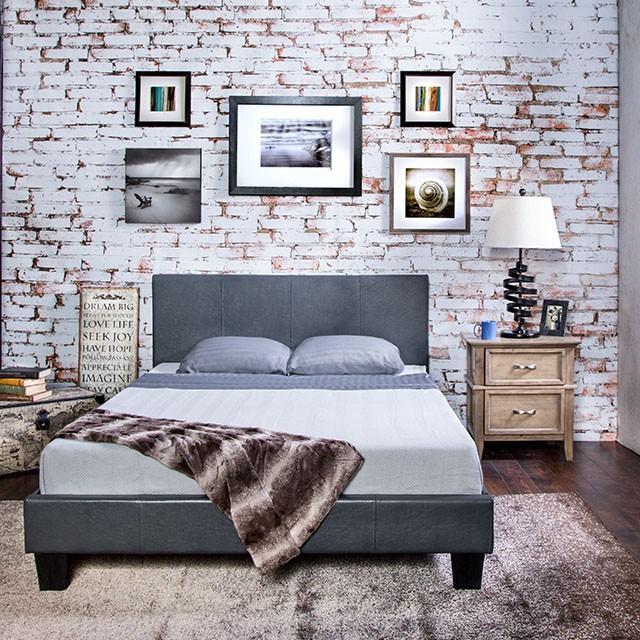 Winn Park Cal.King, E.King, Twin, & Full Bed Chrome, Gray, Brown, & Chrome