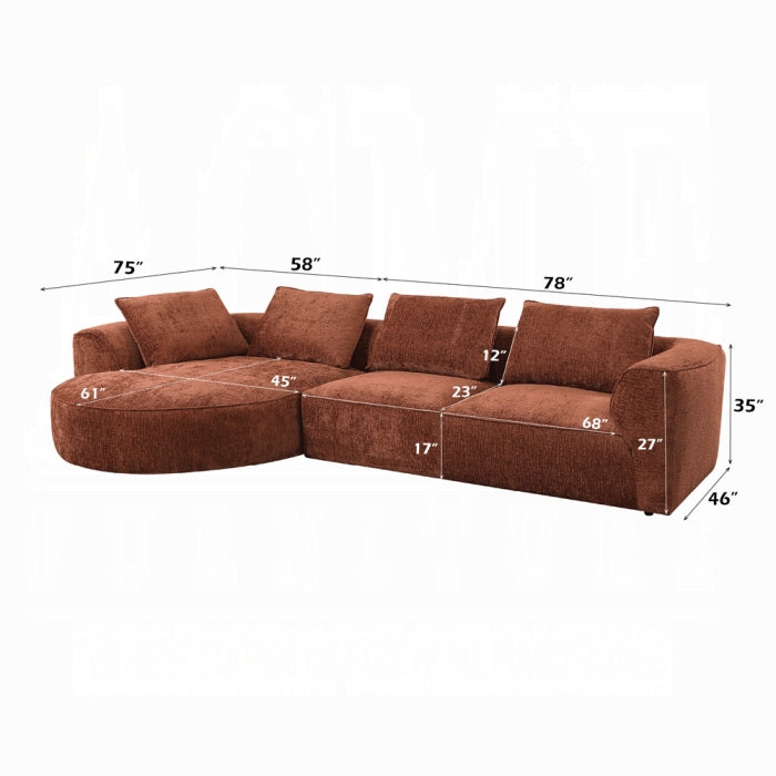 Aceso Sectional Sofa W/4 Pillows