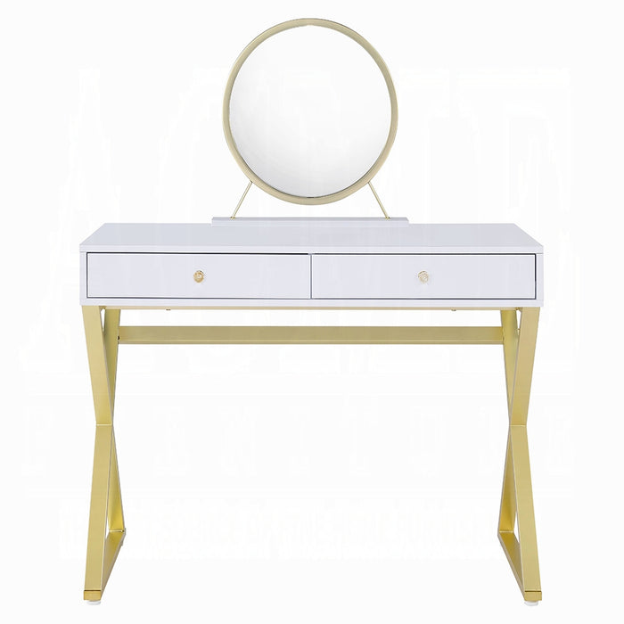 Coleen Vanity Desk W/Mirror & Jewelry Tray
