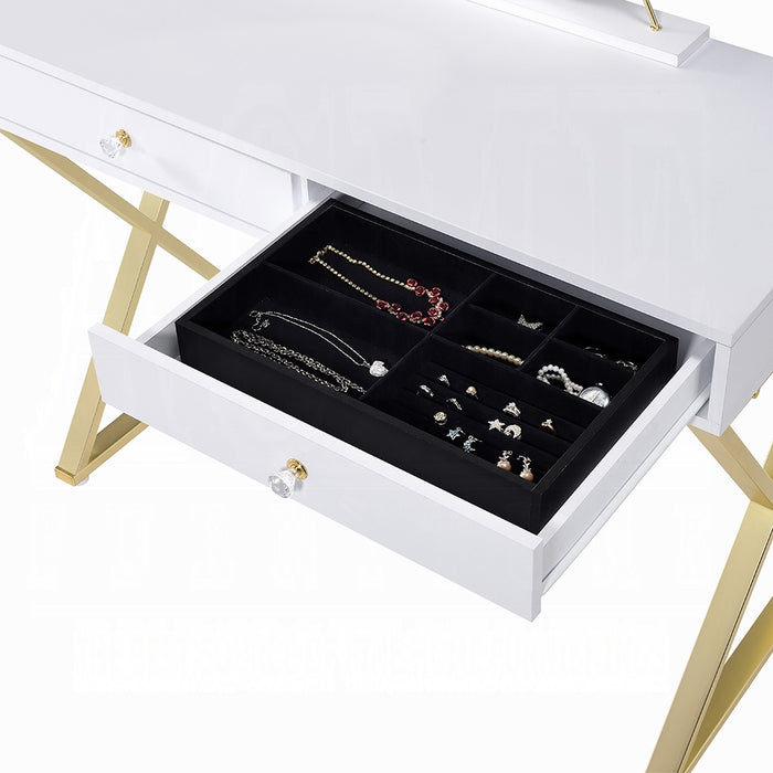Coleen Vanity Desk W/Mirror & Jewelry Tray
