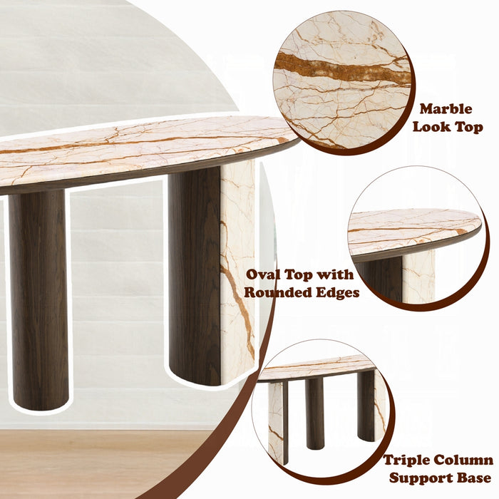Haidar Console Table W/Marble Top
