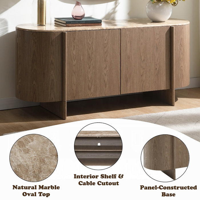 Markku Console Table w/Natural Marble