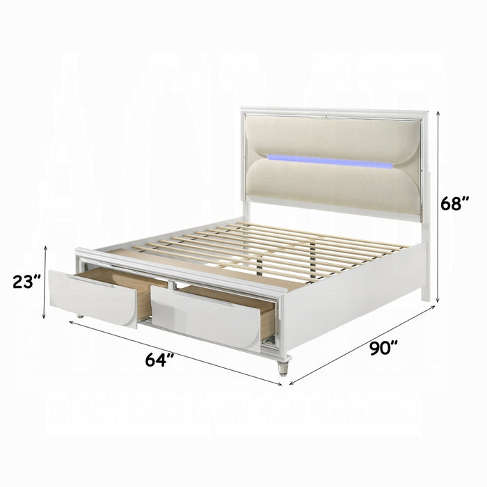 Tarian Queen Bed W/LED & Storage