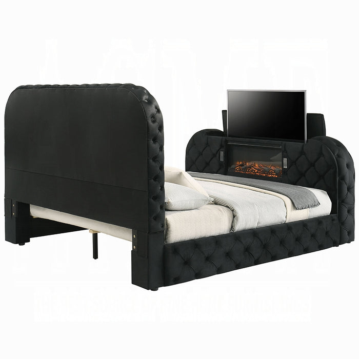 Kana Eastern King Bed w/LED, Fireplace & TV Stand