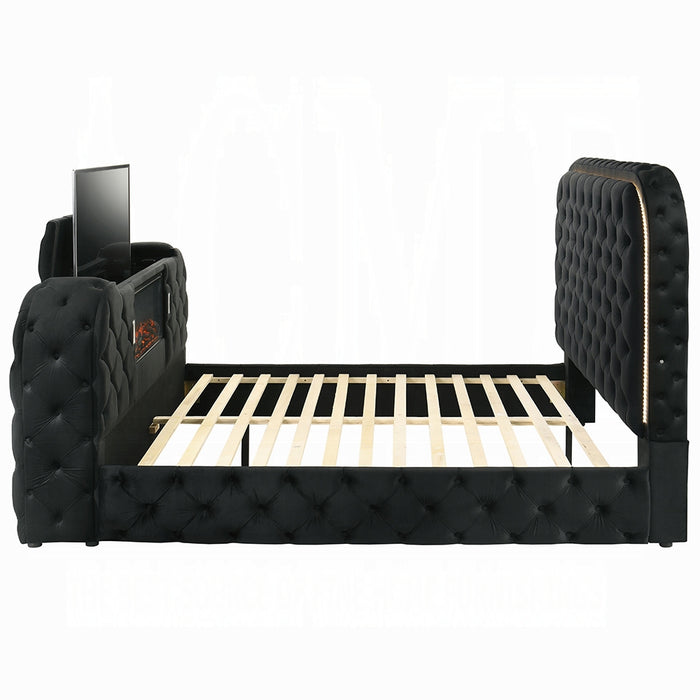 Kana Eastern King Bed w/LED, Fireplace & TV Stand