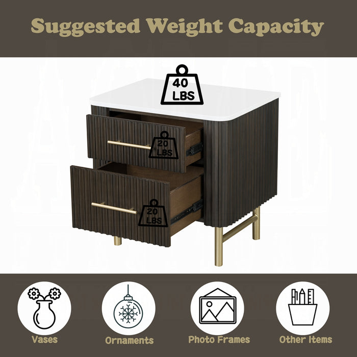 Clayten Nightstand w/Marble Top