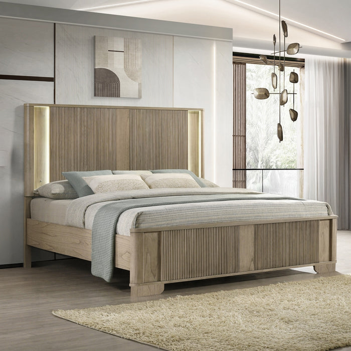 Lakkari Queen Bed w/LED - Westco Warehouse Furniture (Los Angelos, CA)