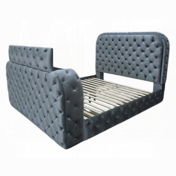 Kana Eastern King Bed w/LED, Fireplace & TV Stand