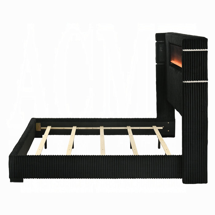 Garner EK Bed w/Fireplace, LED, Reading Light, Speaker, Bluetooth & USB