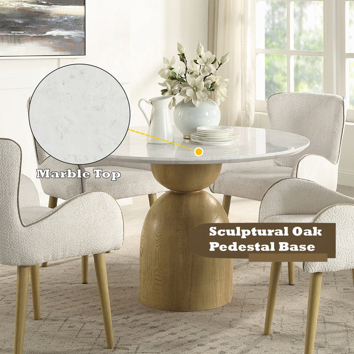 Kala Round Dining Table w/Marble Top